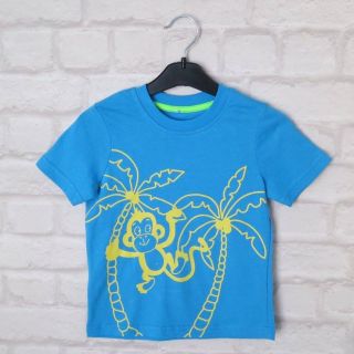 Синя тениска с маймунка и палми GGE1114