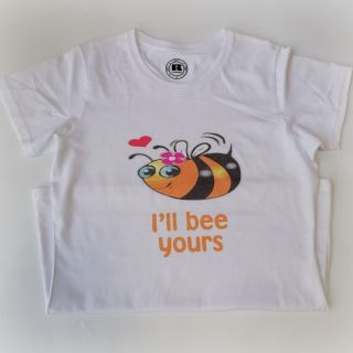 Бяла тениска с пчеличка  AA0108