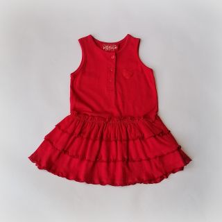 Червена рокличка с волани WPF1329-1