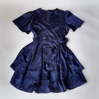 Тъмносиня рокля от сатен GTU1116
