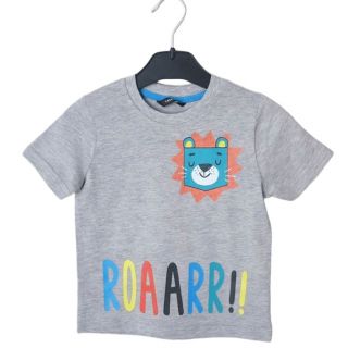 Сива тениска с лъвче ROAARR! GGE1115