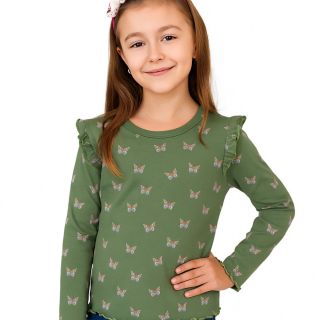 Блуза в цвят мента с пеперуди GMAT1267