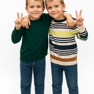 Тъмнозелен пуловер  DHM1301