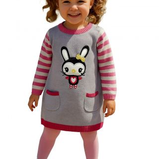 Сива рокля със зайче WWF1842