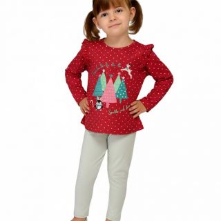 Червена блузка с коледни мотиви GMAT1223 Червена блузка с коледни мотиви GMAT1223