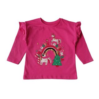 Розова блузка с коледни мотиви  GMAT1255