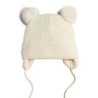 Плетена шапка в цвят слонова кост  GHM1337