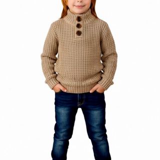 Бежов пуловер с висока яка WGM1964