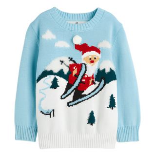 Син пуловер с Дядо Коледа  DHM1300