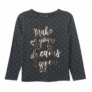 Тъмносива блуза на точки с надпис GPM1145