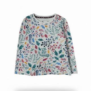 Бяла блуза с пъстроцветни листа и клонки GTU1123-1 Бяла блуза с пъстроцветни листа и клонки GTU1123-1