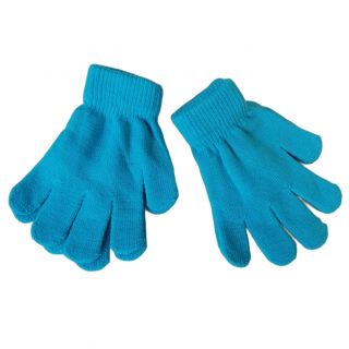 Детски плетени ръкавици тюркоаз  DMAT1147