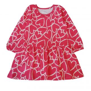 Червена рокля на бели сърца GMAT1289