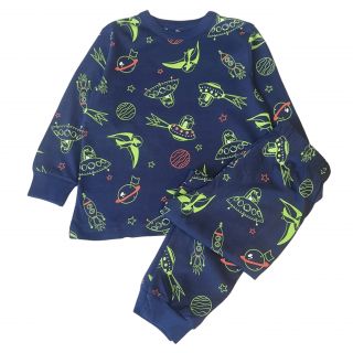 Тъмносиня пижама с космически кораби DMAT1306
