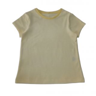 Бяла тениска на жълто райе GGE158-3