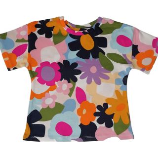 Бяла тениска с големи цветя GNX1264-4 Бяла тениска с големи цветя GNX1264-4