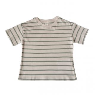 Бяла тениска на райе в цвят мента DHM1276-1