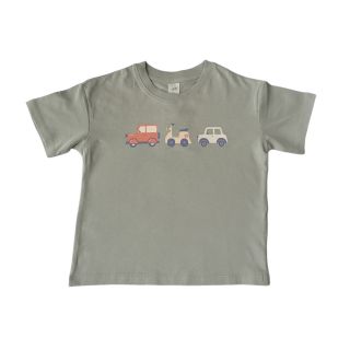 Тениска в цвят мента с коли DHM1276