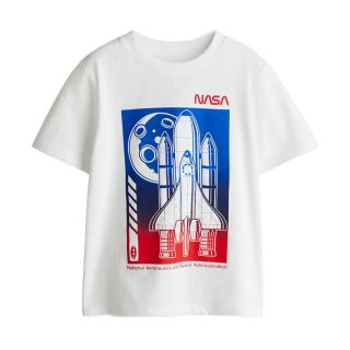 Бяла тениска с ракета DHM1332