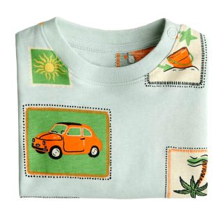 Tениска в цвят мента с картинки DHM1343