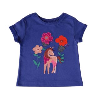 Тениска в цвят индиго с еднорог GNX1266