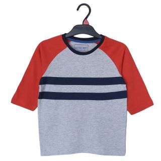 Тениска с 3/4 ръкав в оранжево и сиво GMAT1023-1