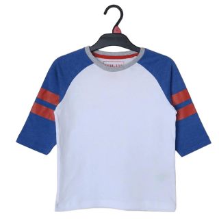 Тениска с 3/4 ръкав в бяло и синьо GMAT1023-2