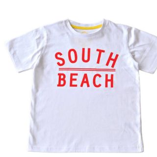 Бяла тениска с червен надпис SOUTH BEACH GTF2040-1